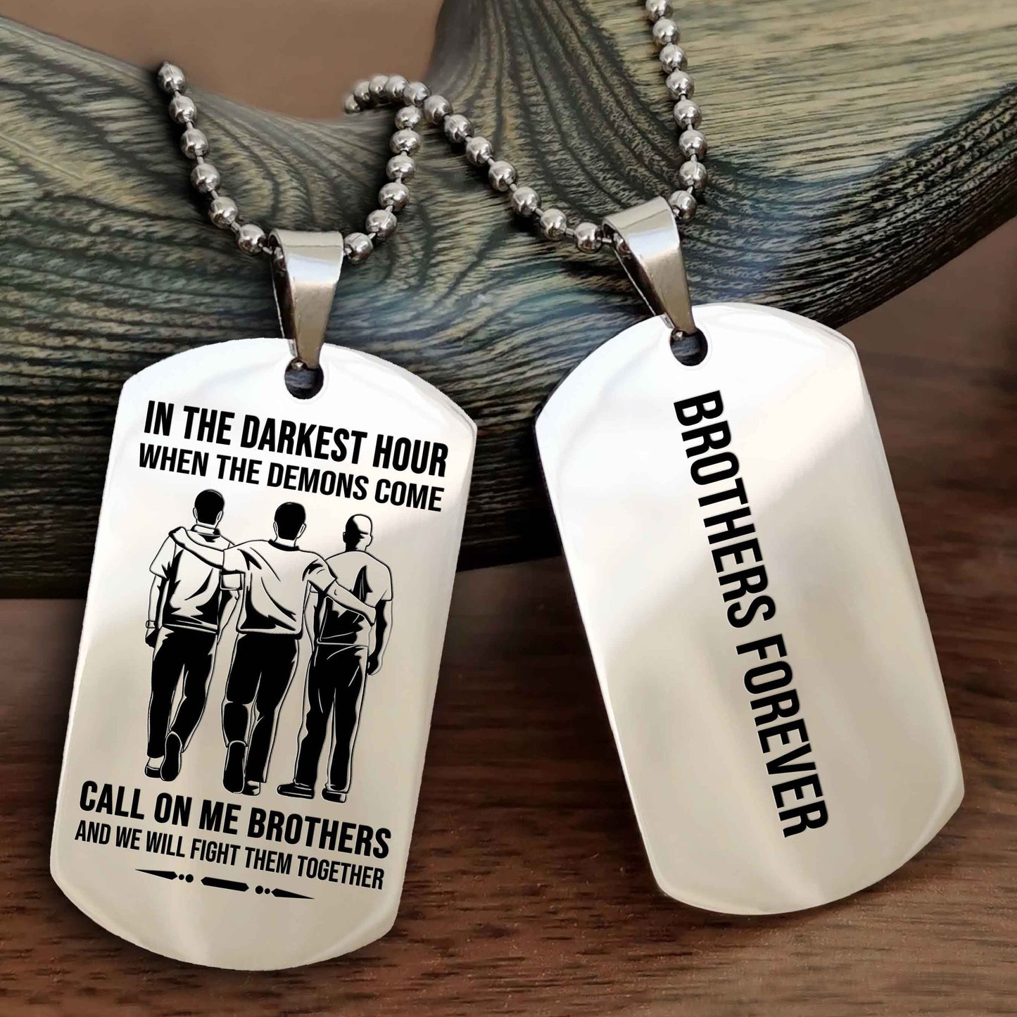 Cowboy Customizable engraved black dog tag double sided gift from brother, brother forevers