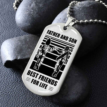VGT_TRL Military Chain Silver Plated 18K Gold Plated Father And Son Best Friend For Life Gift For Your Son