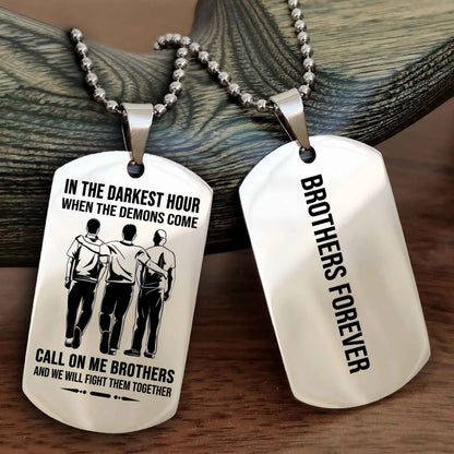Viking customizable engraved black dog tag double sided gift from brother, brother forevers