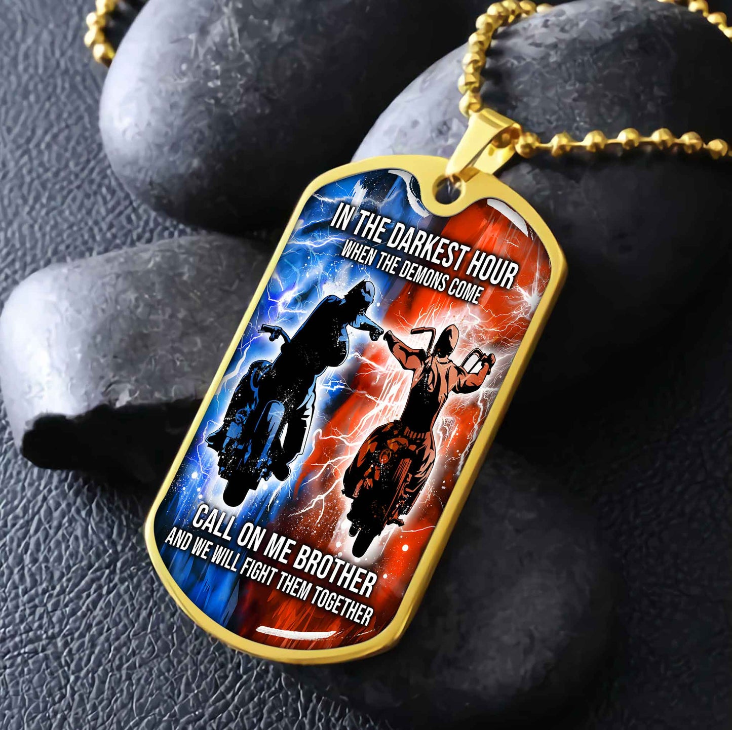 DRB Military Chain Silver Plated 18K Gold Plated Silver Plated Call On Me Brother And We Will Fight Them Together