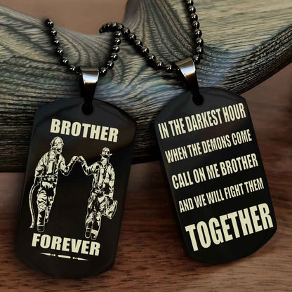 Cowboy Personalized Double Sided Dog Tag For My Brother - Call On Me Brother And We Will Fight Them Together Gift For Your Friend