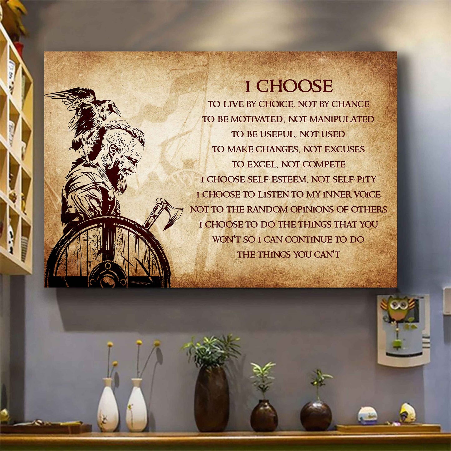Samurai Poster Canvas I Choose To Live By Choice Best Gift With Motivation Quotes