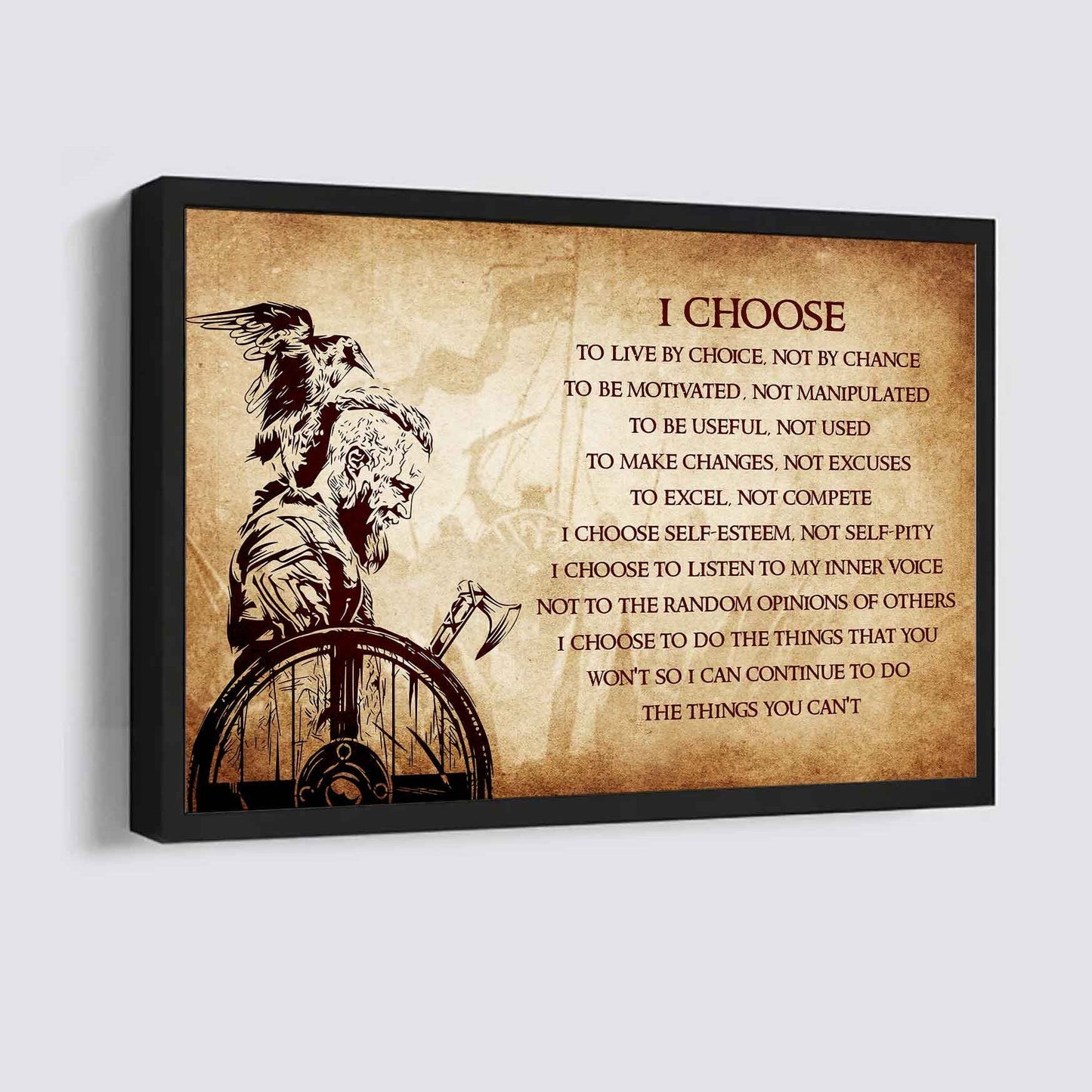 Samurai Poster Canvas I Choose To Live By Choice Best Gift With Motivation Quotes