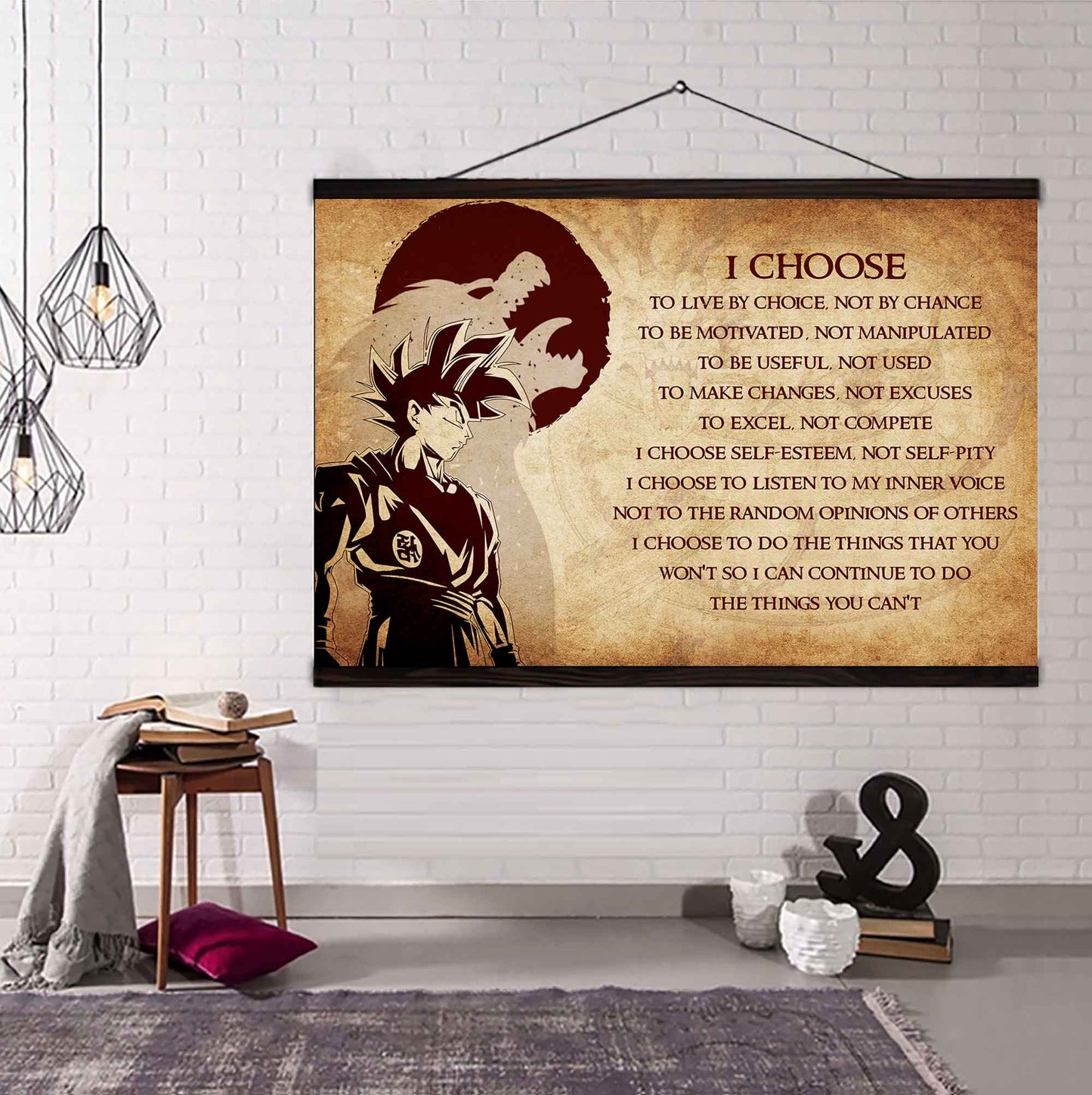 DRB Poster Canvas I Choose To Live By Choice Best Gift With Motivation Quotes