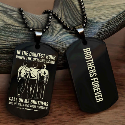 Cowboy Customizable engraved black dog tag double sided gift from brother, brother forevers