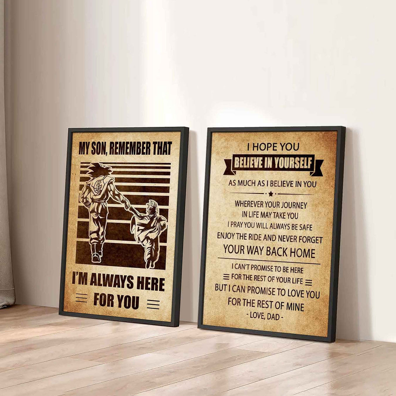 Combo 2 DRB Poster Canvas My Son Remember That - Never Forget Your Way Back Home