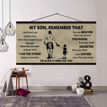 Personalized Sport Poster Canvas -  My Son Remember That Whisper Back I Am The Storm