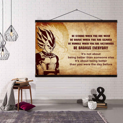 Samurai Poster Canvas Be Strong When You Are Weak Be Badass Everyday - Motivational Quotes