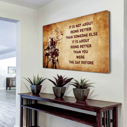 DRB Poster Canvas It's Not About Being Better Than Someone Else Best Gifts Motivation Quotes