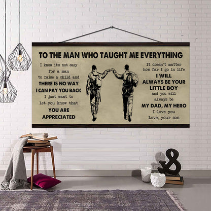 Samurai Poster Horizontal Canvas To My Dad I Know It's Not Easy To Raise A Child I Will Always Be Your Little Boy Gift From Son To Dad
