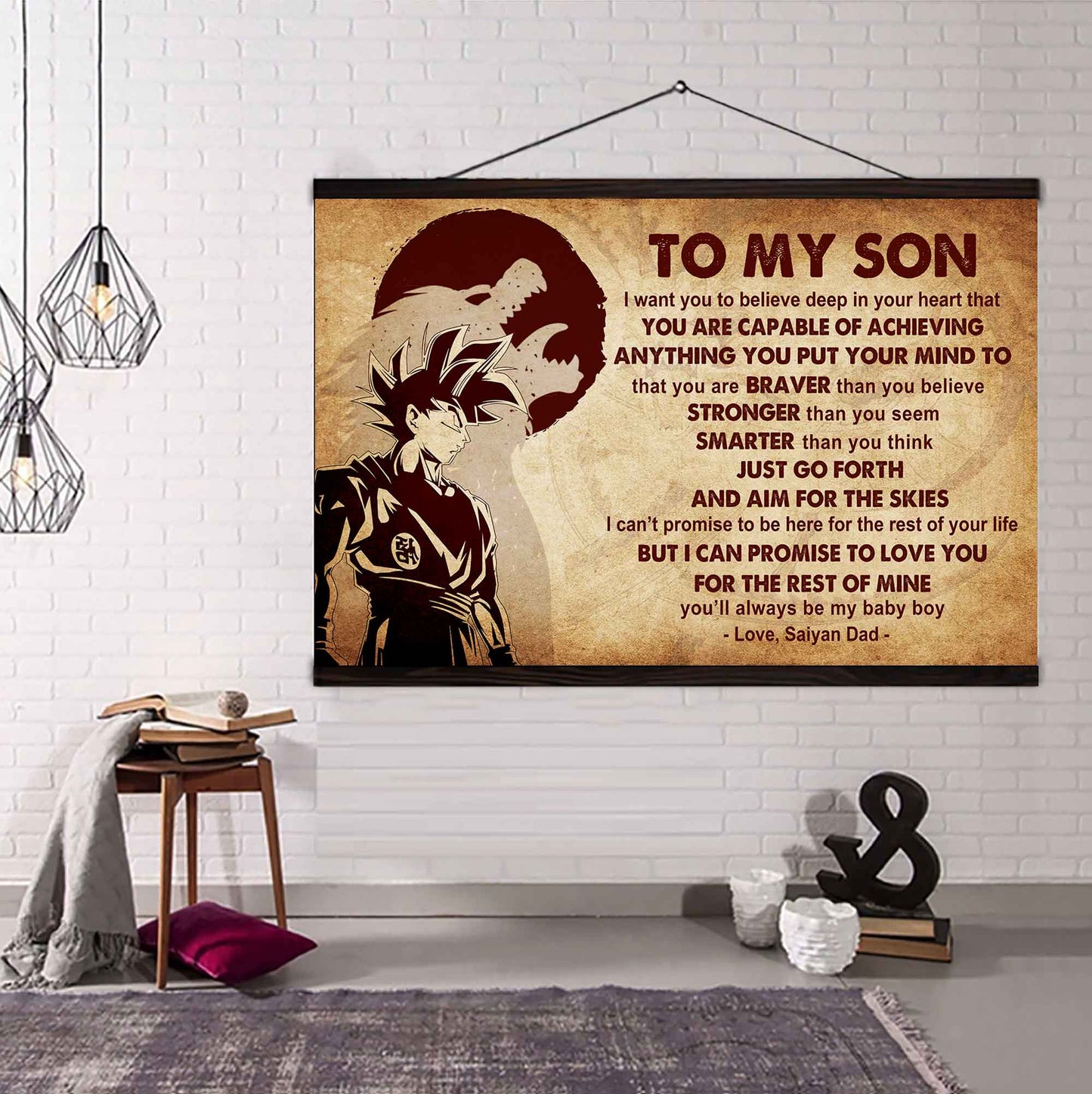 Samurai Poster Canvas Just Go Forth And Aim For The Skies From Dad To Son Gift For Your Son