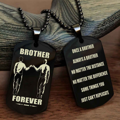 Samurai customizable engraved dog tag double sided gift from brother - Brother Forever Once A Brother Always A Brother