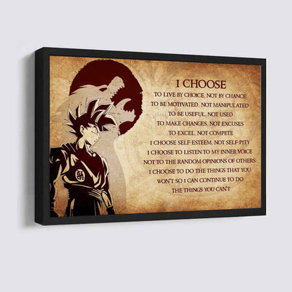 DRB Poster Canvas I Choose To Live By Choice Best Gift With Motivation Quotes