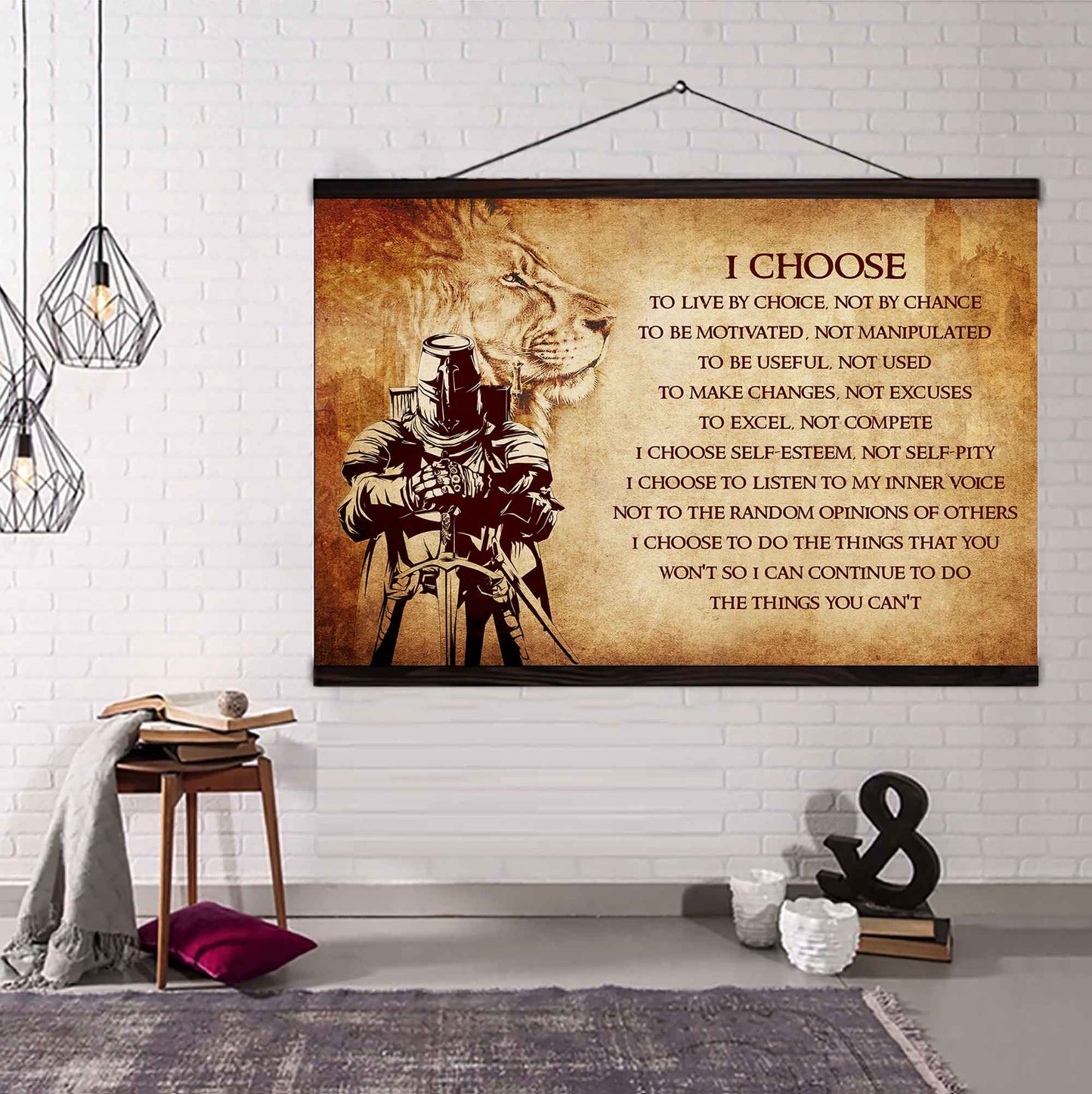 Samurai Poster Canvas I Choose To Live By Choice Best Gift With Motivation Quotes
