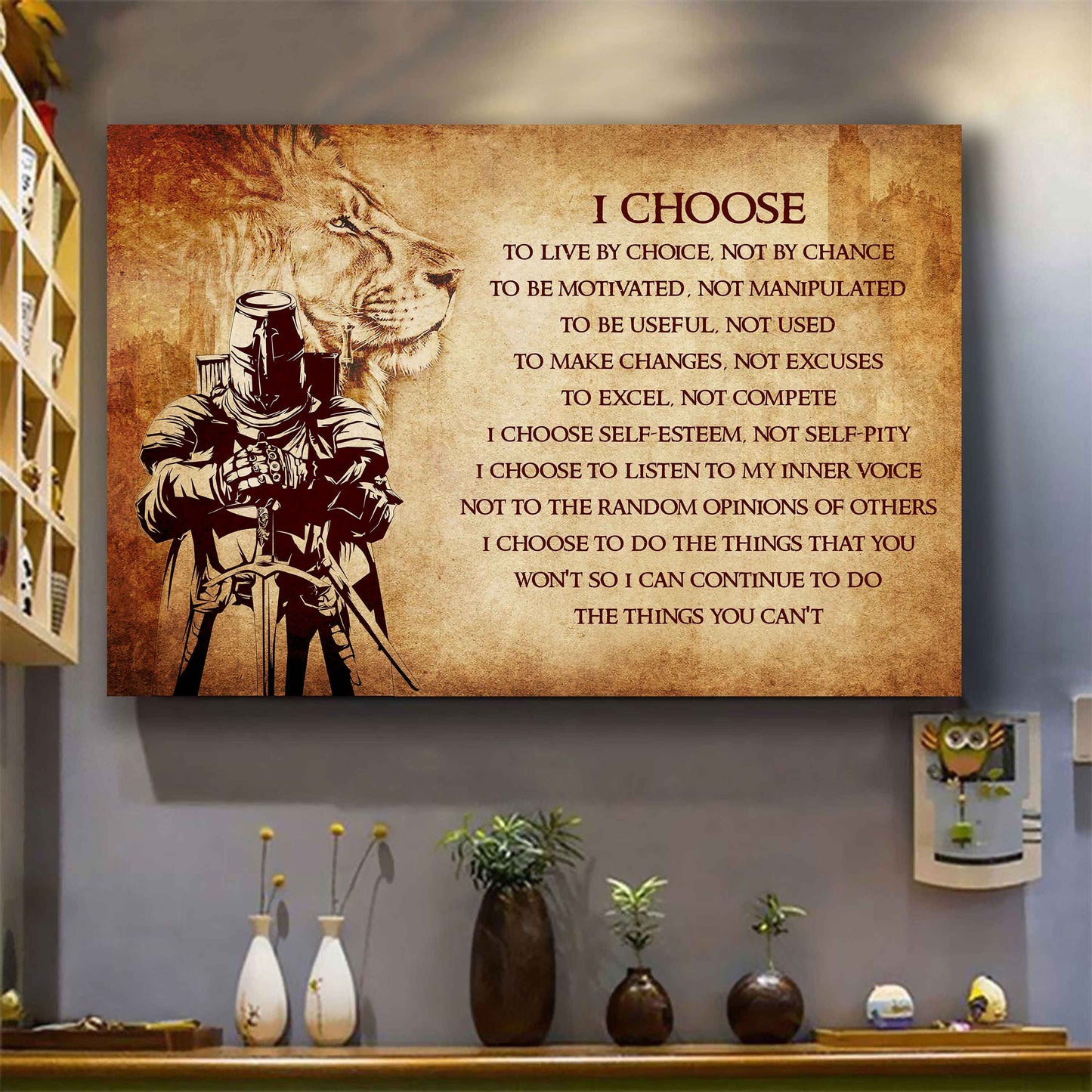 Samurai Poster Canvas I Choose To Live By Choice Best Gift With Motivation Quotes