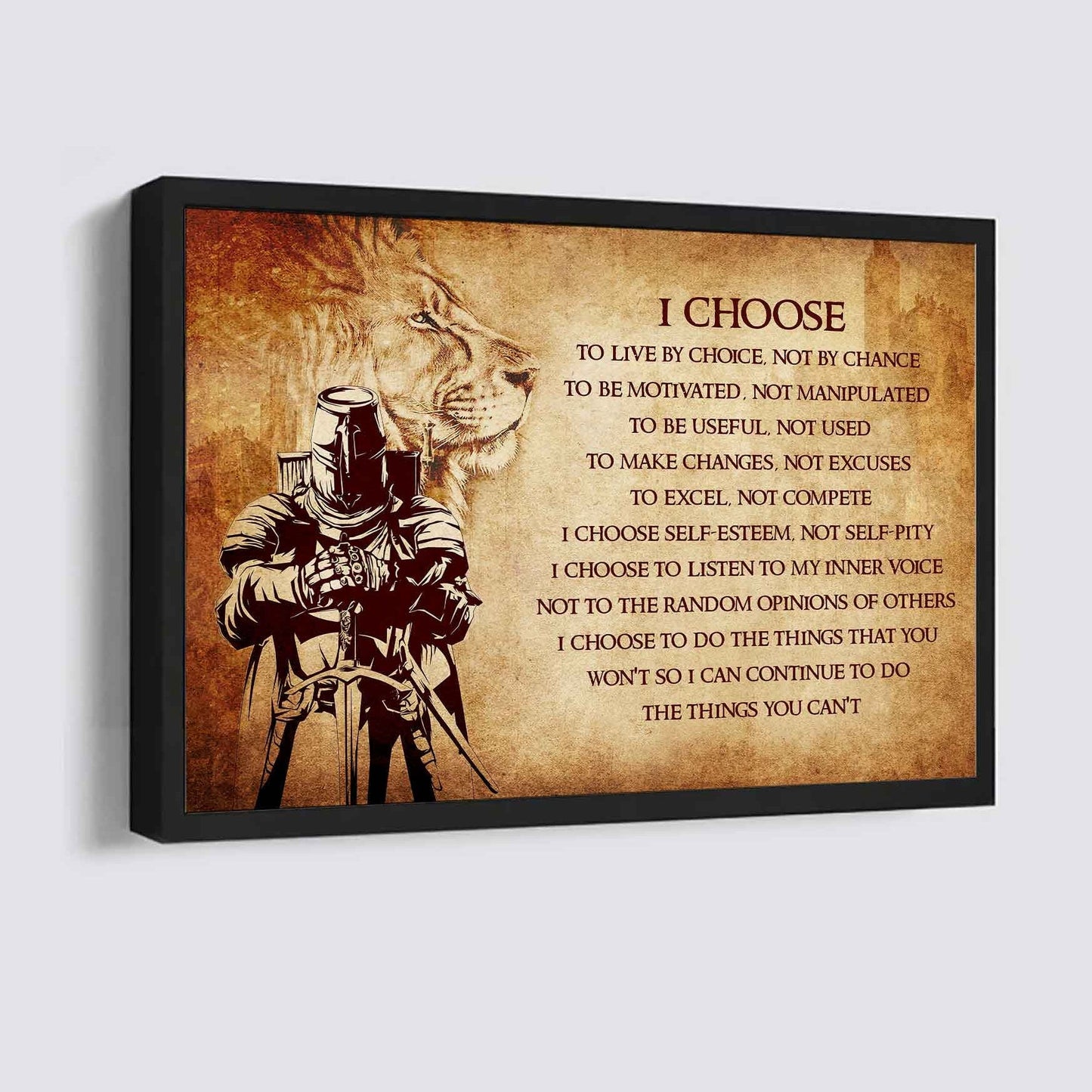 Samurai Poster Canvas I Choose To Live By Choice Best Gift With Motivation Quotes