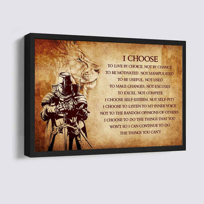 DRB Poster Canvas I Choose To Live By Choice Best Gift With Motivation Quotes