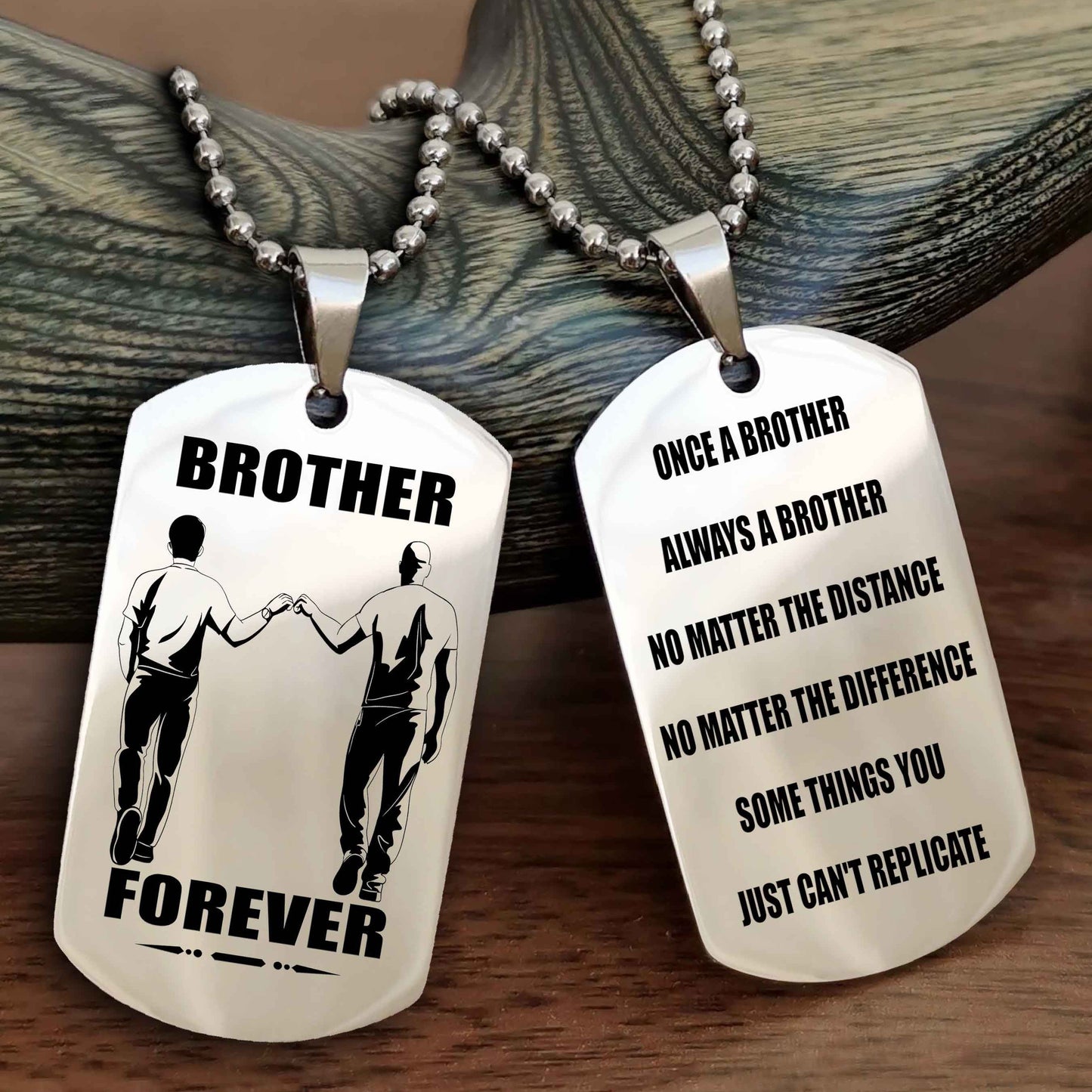 Knight Templar Customizable engraved dog tag double sided gift from brother - Brother Forever Once A Brother Always A Brother