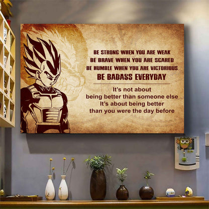 Samurai Poster Canvas Be Strong When You Are Weak Be Badass Everyday - Motivational Quotes