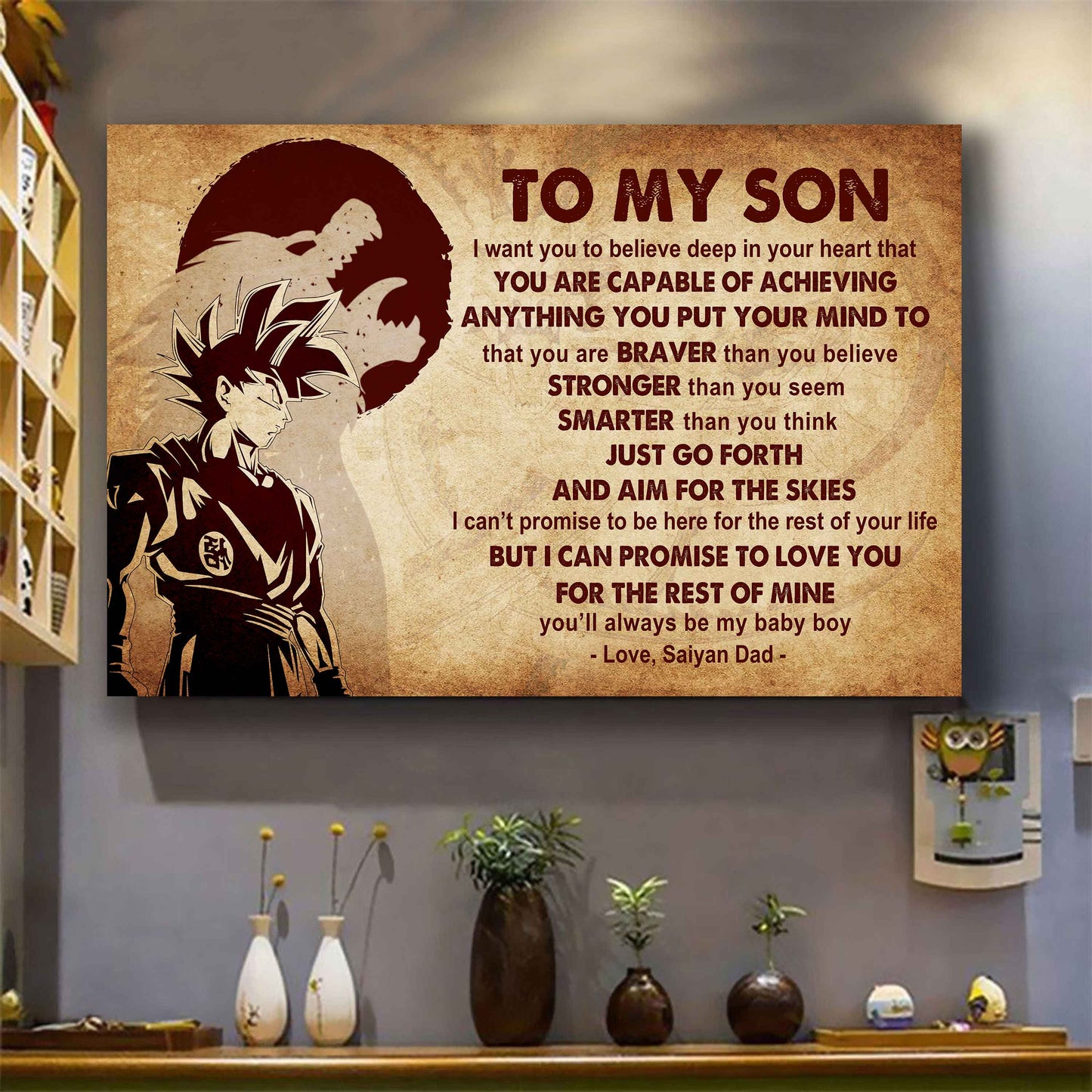 New Version Warrior Poster Canvas Just Go Forth And Aim For The Skies From Dad To Son Gift For Your Son Motivational Quotes