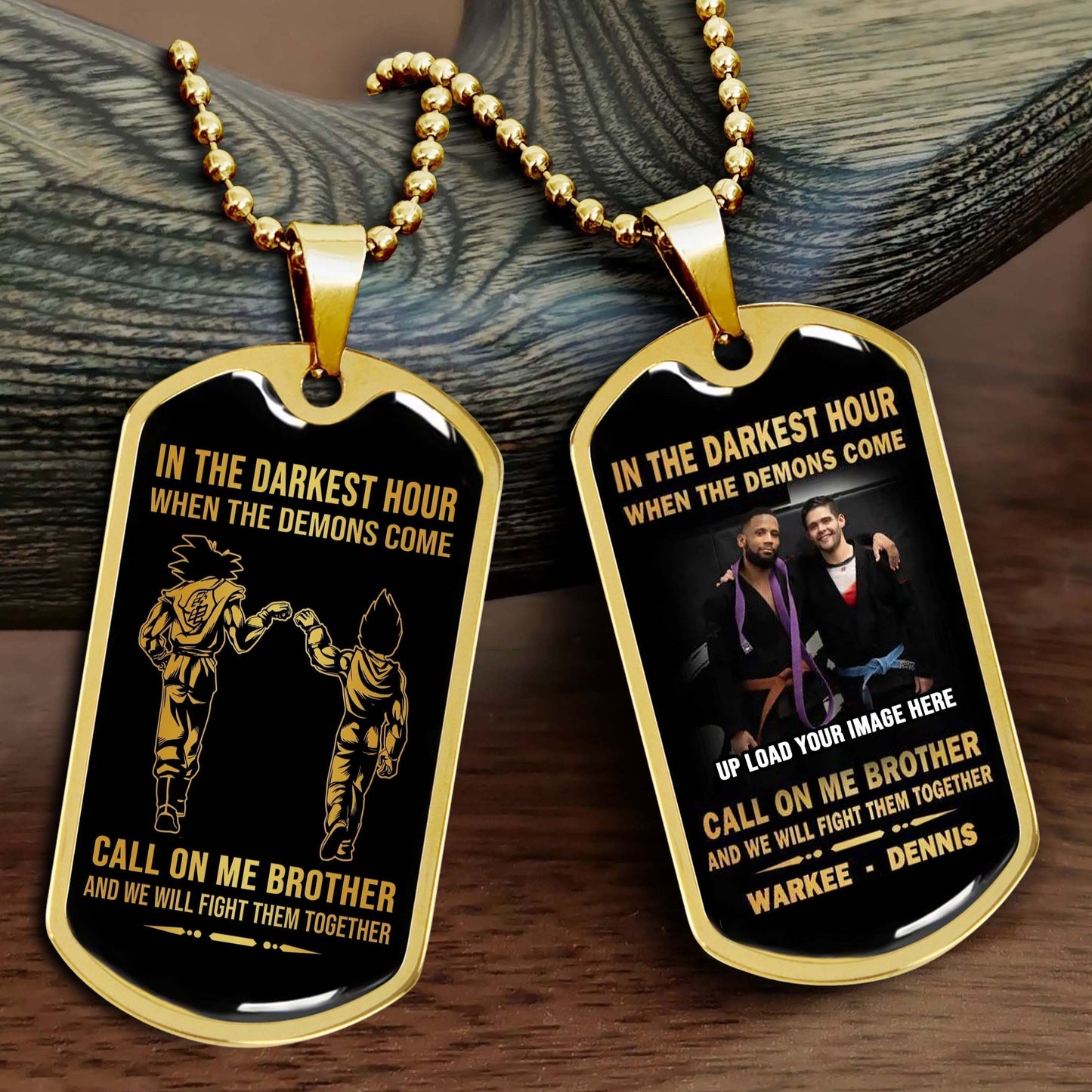 Viking-Military Chain Gifts From Brother In The Darkest hour, When the demons come call on me brother and we will fight them together-Photo upload