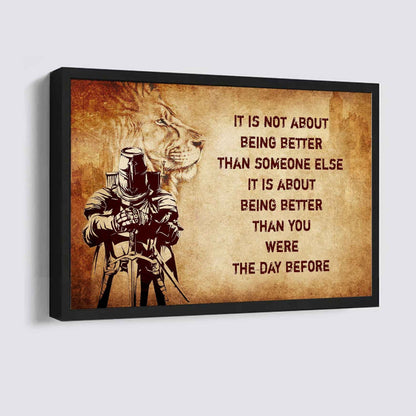 DRB Poster Canvas It's Not About Being Better Than Someone Else Best Gifts Motivation Quotes