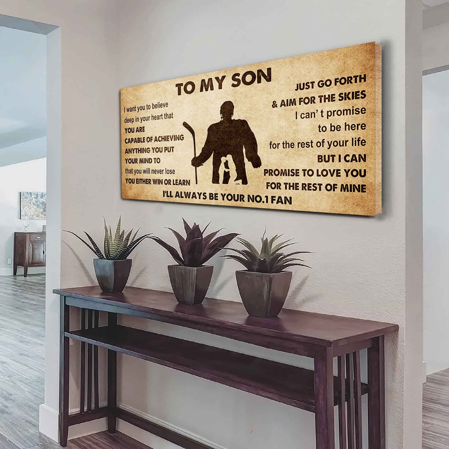 Personalized Sport Poster Canvas I'll Be Your No 1 Fan Mom To Son - You Will Never Losse You Either Win Or Learn