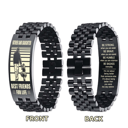 GK WBH WBH Personalized Double Sided Bracelet Father And Son Best Friends For Life - Message on the back side