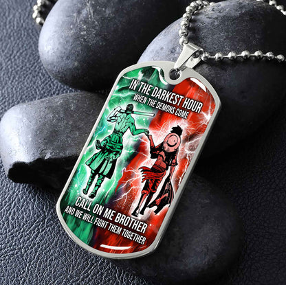 DRB Military Chain Silver Plated 18K Gold Plated Silver Plated Call On Me Brother And We Will Fight Them Together