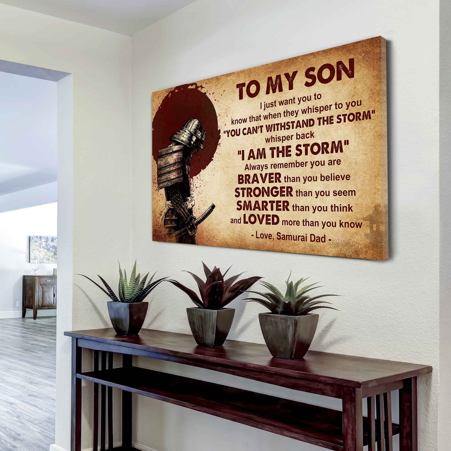 Samurai Poster Canvas Whisper Back I'm The Storm From Dad To Son Gift For Your Son
