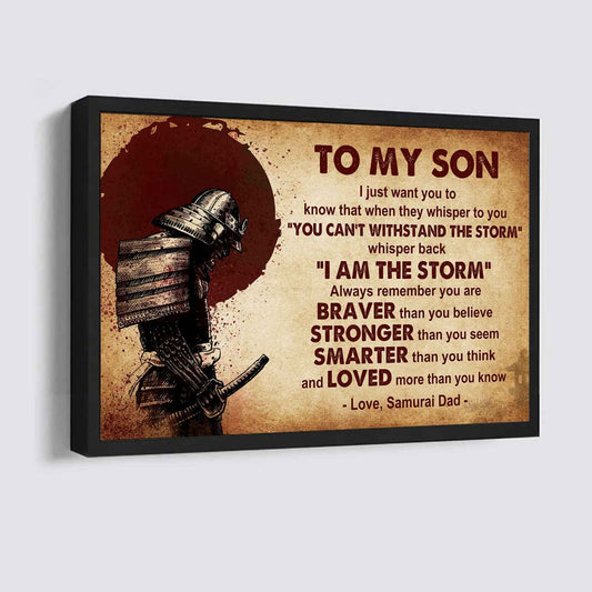 Samurai Poster Canvas Whisper Back I'm The Storm From Dad To Son Gift For Your Son