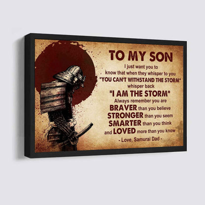 New Version Warrior Poster Canvas Whisper Back I'm The Storm From Dad To Son Gift For Your Son Motivational Quotes