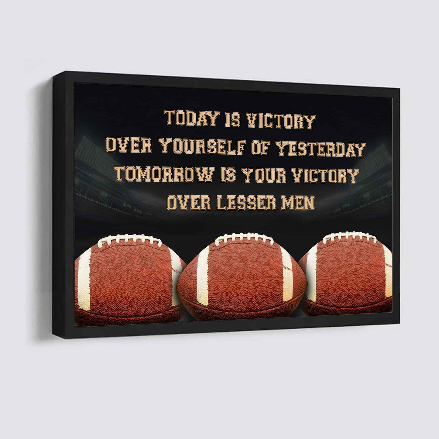 Sport Poster Canvas Today Is Victory Over Your Self Best Gift With Motivation Quotes
