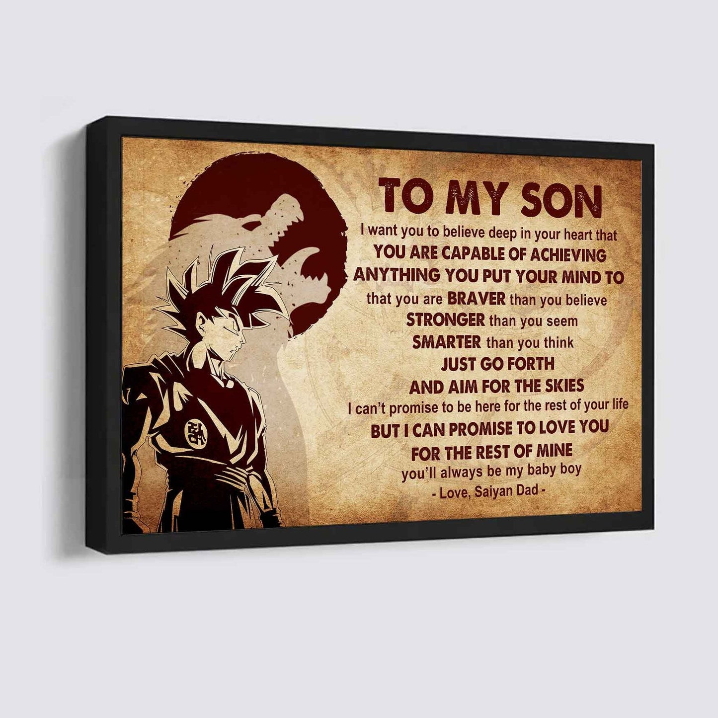 Samurai Poster Canvas Just Go Forth And Aim For The Skies From Dad To Son Gift For Your Son