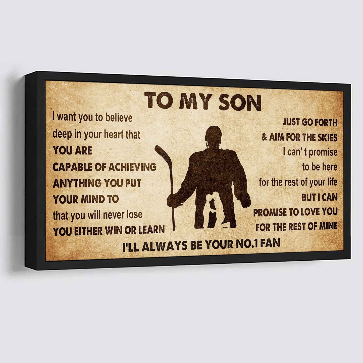 Personalized Sport Poster Canvas I'll Be Your No 1 Fan Mom To Son - You Will Never Losse You Either Win Or Learn