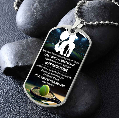 Sport Military Chain 18K Gold Plated Silver Plated To My Grandson From Grandma Motivation Message I Will Always Be Your No 1 Fan