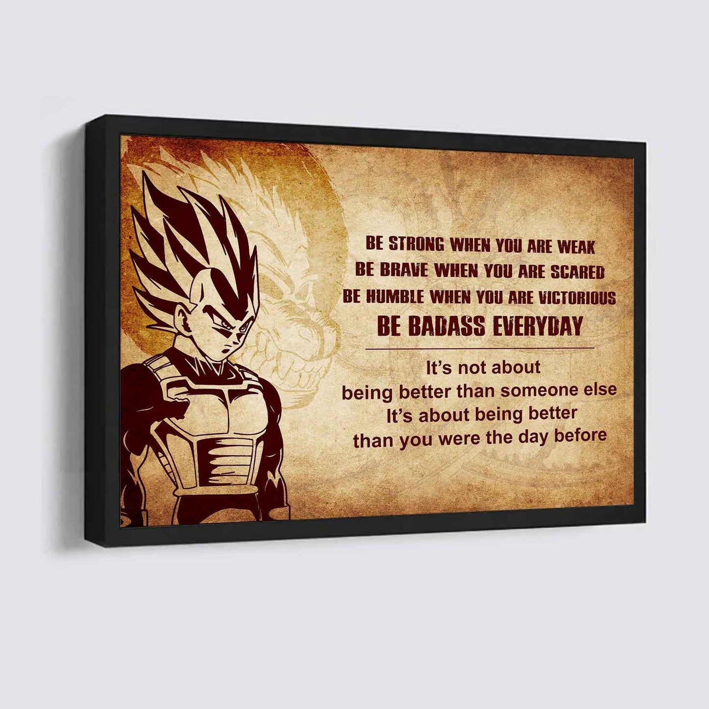 Samurai Poster Canvas Be Strong When You Are Weak Be Badass Everyday - Motivational Quotes