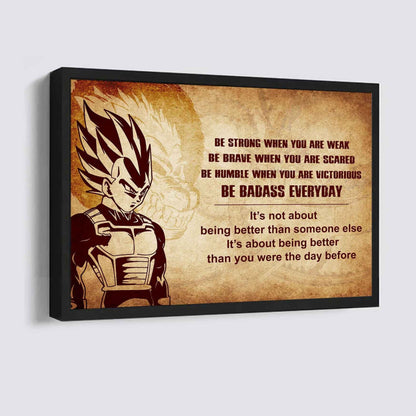 Samurai Poster Canvas Be Strong When You Are Weak Be Badass Everyday - Motivational Quotes
