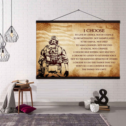 Samurai Poster Canvas I Choose To Live By Choice Best Gift With Motivation Quotes