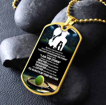 Sport Military Chain 18K Gold Plated Silver Plated To My Son From Mom Motivation Message I Will Always Be Your No 1 Fan