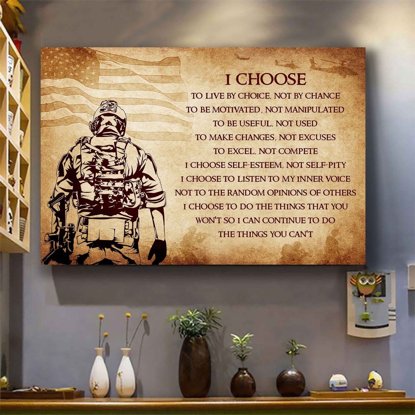 Samurai Poster Canvas I Choose To Live By Choice Best Gift With Motivation Quotes