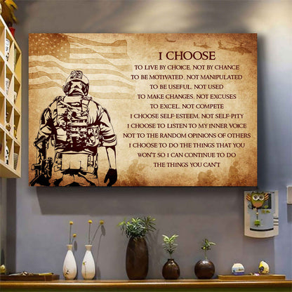 Samurai Poster Canvas I Choose To Live By Choice Best Gift With Motivation Quotes