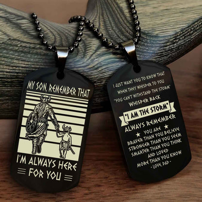 New Viking Double Side Dog Tag My Son Remember That From Dad To Son With Message On The Back Gift For Your Son