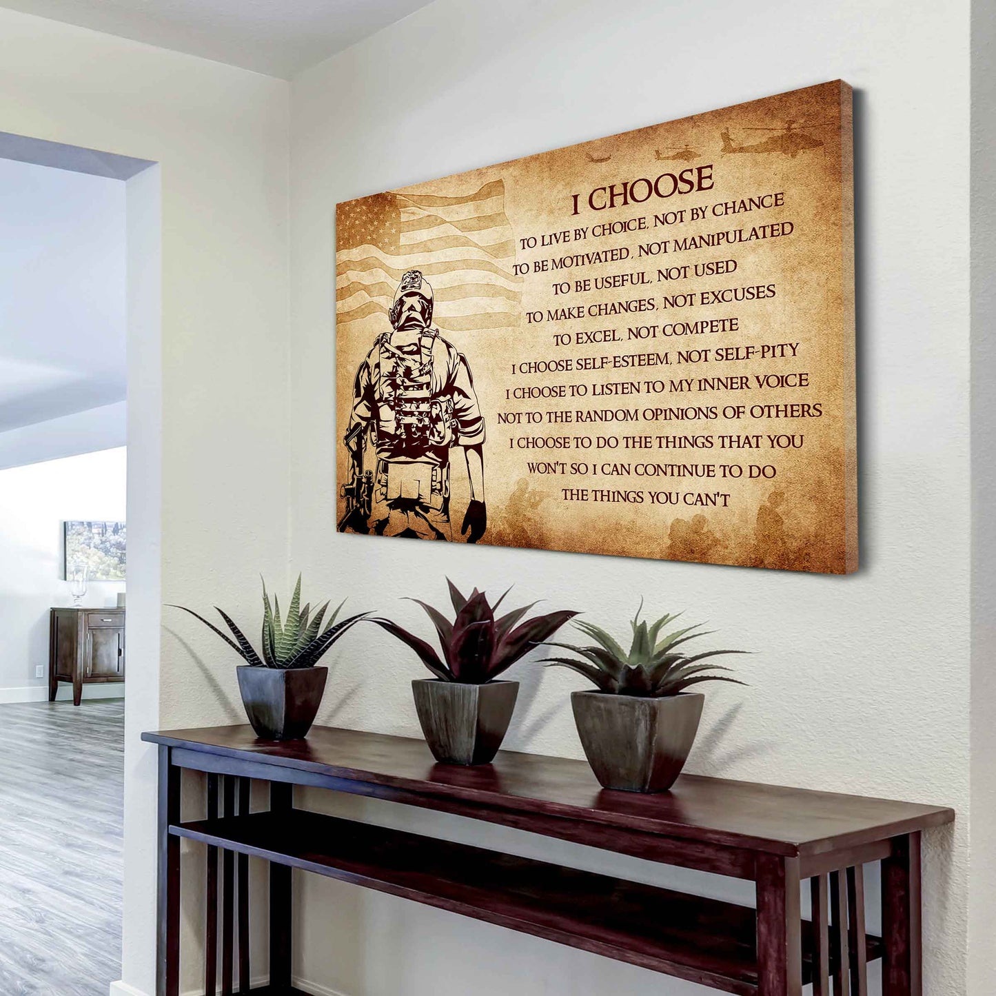 Samurai Poster Canvas I Choose To Live By Choice Best Gift With Motivation Quotes