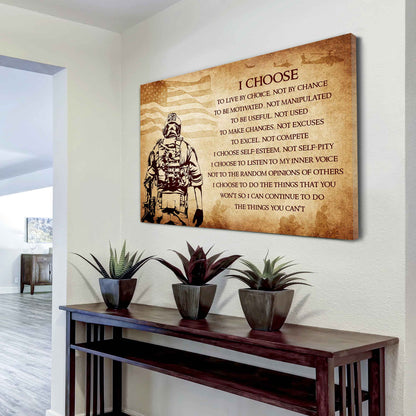 Samurai Poster Canvas I Choose To Live By Choice Best Gift With Motivation Quotes