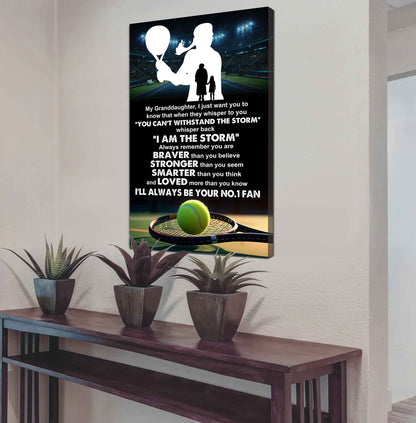 Baketball Poster Canvas Grandma To Granddaughter - Whisper Back I Am The Storm I Will Always Your No 1 Fan