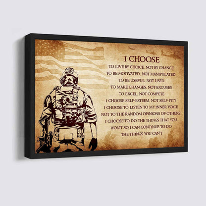 Samurai Poster Canvas I Choose To Live By Choice Best Gift With Motivation Quotes