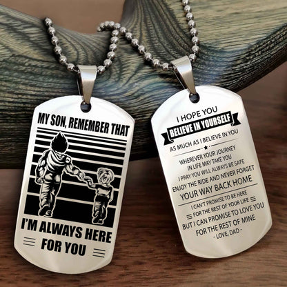 Samurai Personalized Double Sided Dog Tag My Son Remember That I Will Always Here Never Forget Your Way Back Home