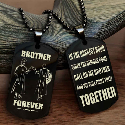 Knight Templar Personalized Double Sided Dog Tag For My Brother - Call On Me Brother And We Will Fight Them Together Gift For Your Friend