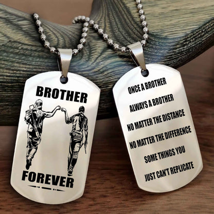 Cowboy Customizable engraved dog tag double sided gift from brother - Brother Forever Once A Brother Always A Brother